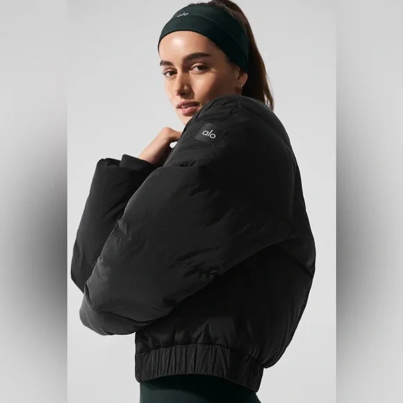 ALO Yoga Stargazing Kimono Puffer Jacket size small black - Picture 2 of 8